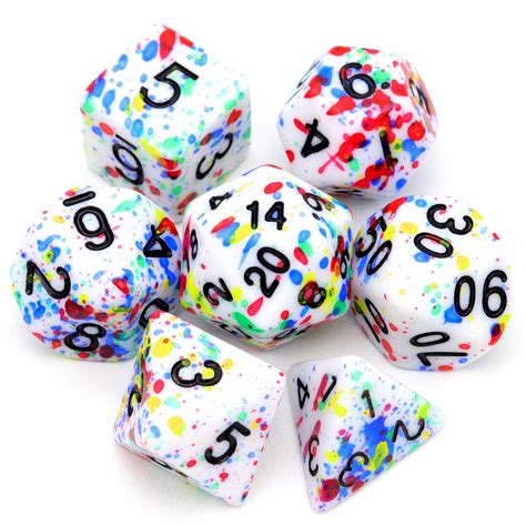 Haxtec Rainbow Speckled Dnd Dice Set Polyhedral Dandd Dice For Rpgs
