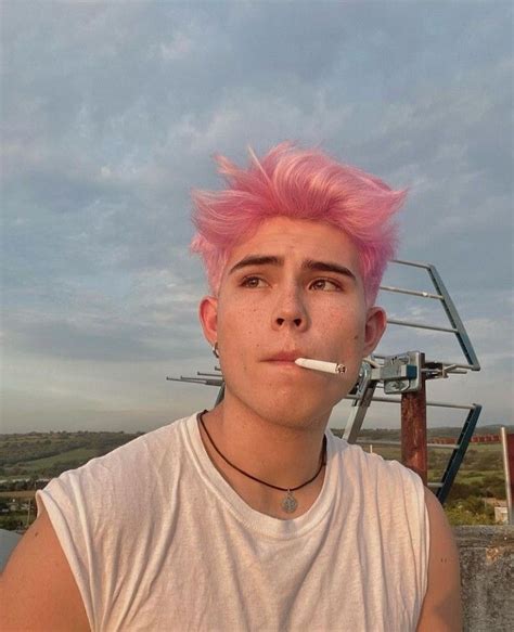 Noturcowboy On Instagram Pink Hair Guy Men Hair Color Guys With Pink Hair