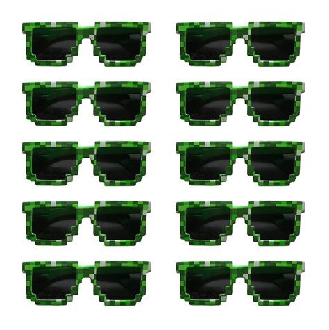 Pixels Make Perfect 8 Bit Pixelated Sunglasses Birthday Party Favors Set Of 10 Pairs