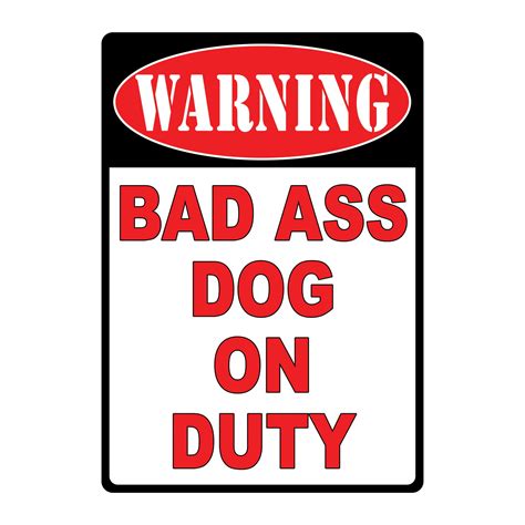 Tin Sign 12in X 17in Warning Bad Dog Alice Anns Designs