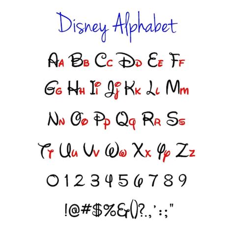 Disney Alphabet Disney Svg Disney Svg Alphabet Vector