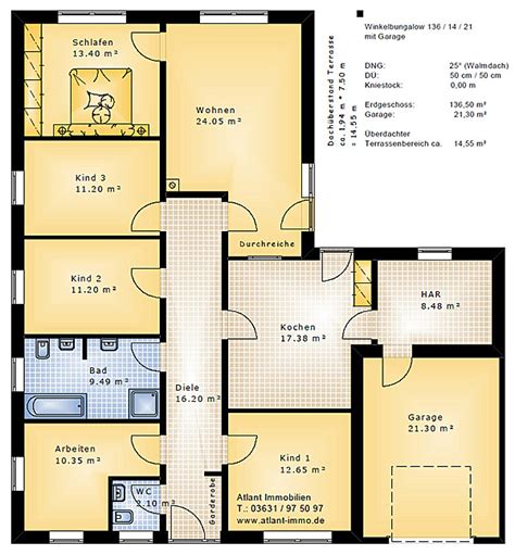 Doch mittlerweile erlebt er eine neue hochzeit. Winkelbungalow 136 14 21 mit Garage Einfamilienhaus Neubau ...