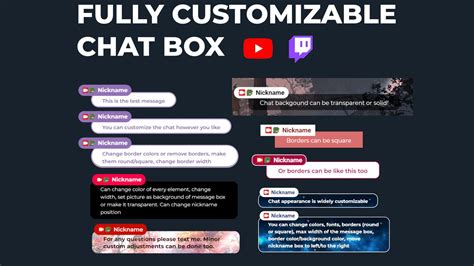 Customizable Yttwitch Chat Box Widget For Stream Etsy Canada