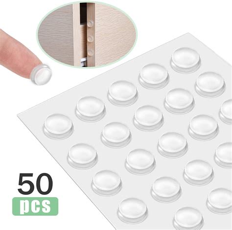 50 Pcs Pack Self Adhesive Clear Cupboard Door Drawer Bumpers Cabinet
