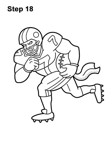 How To Draw A Football Player Video And Step By Step Pictures
