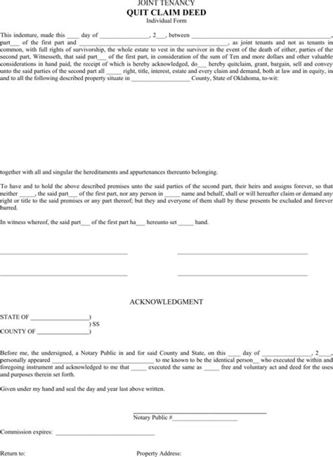 Download Oklahoma Quitclaim Deed Form For Free Formtemplate