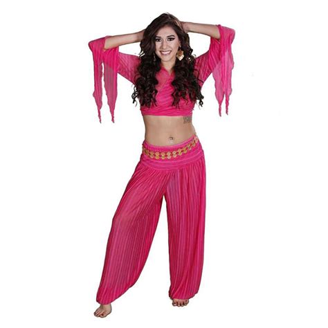 Belly Dance Harem Pants And Choli Top Costume Set Sheer Harem 44 99 Usd Missbellydance