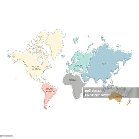 World Map Continents High Res Vector Graphic Getty Images