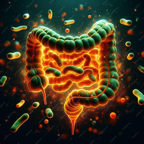 Premium Photo Anatomy Intestine Model Bacteria Floating