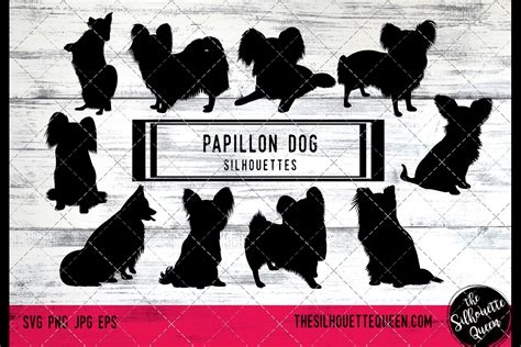 Papillon Dog Svg Files Cricut Silhouette Clip Art Vector I