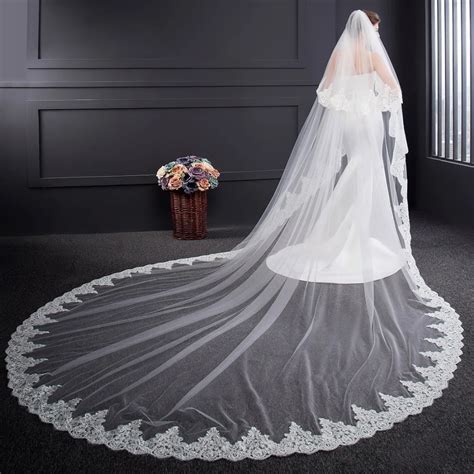 In Stock Wedding Accessory 35 Meter 2 Tiers Wedding Veil White Ivory