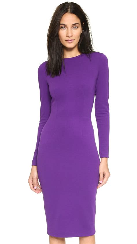 Lyst 5th And Mercer Long Sleeve Dress Purple In Purple