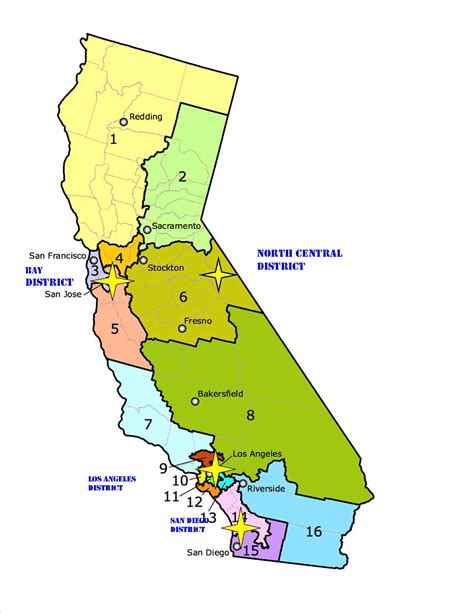 Map Of California Districts Map Of Spain Andalucia