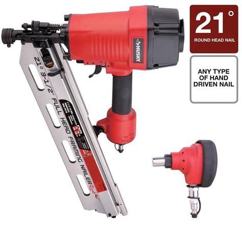 Heavy duty palm nailer commonly used for retaining walls, metal connector nailing, exterior decks, interior & exterior trim, timber nailing, framing & remodeling. Husky Reconditioned 2-Piece Class A Framing and Palm ...
