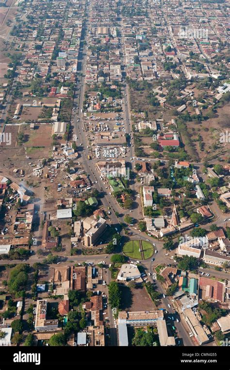 Moshi Town Center Aerial View Kilimanjaro Region Tanzania Stock