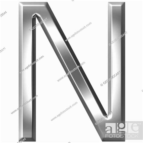 D Silver Letter N Isolated In White Stock Photo Picture And Low Budget Royalty Free Image