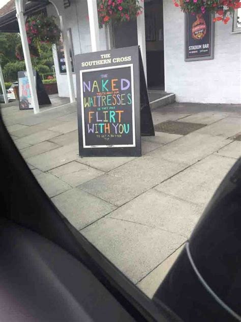 Pub Slammed Over Sexist Sign That Appears To Advertise Naked Waitresses Who Flirt With