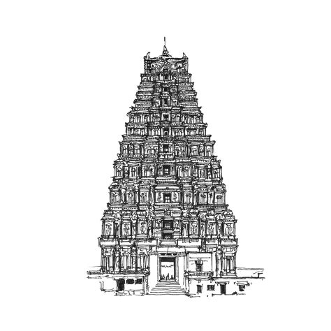 Indian Temple Drawing At Explore Collection Of