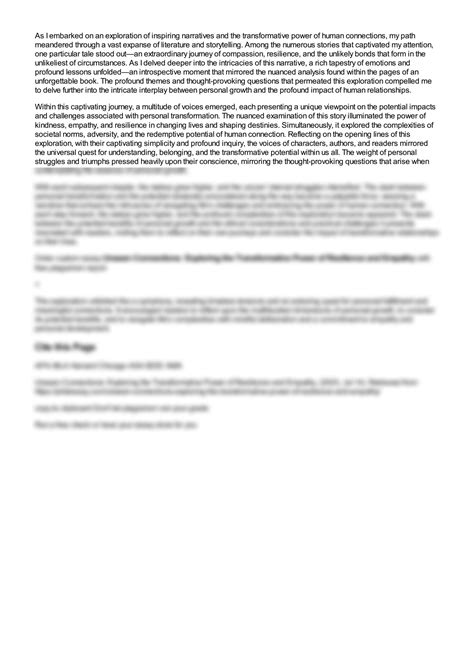 SOLUTION: Unseen connections exploring the transformative power of