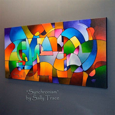 Original Abstract Painting Synchronism A Colorful Abstract