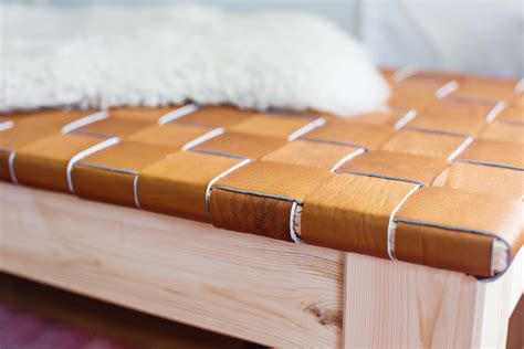 Get 5% in rewards with club o! Woven Leather Bench DIY - A Beautiful Mess