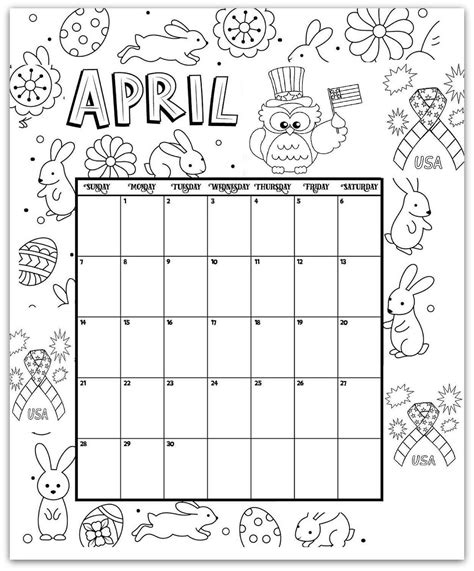 Coloring Pages Kids Printable Calendars Coloring Pages