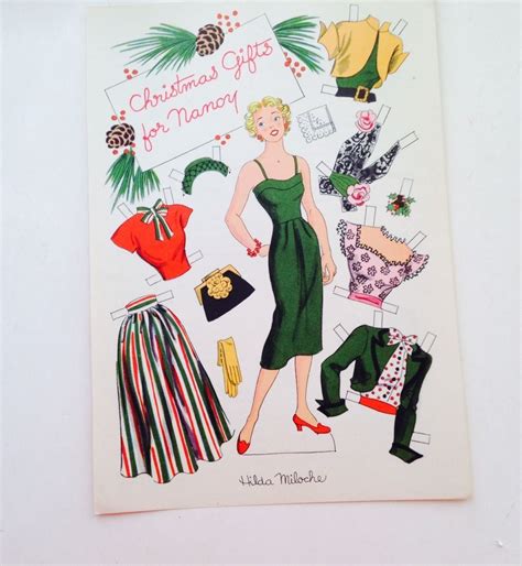 Hilda Miloche Paper Doll Page Dec 1951 Christmas Ts For Nancy Ebay