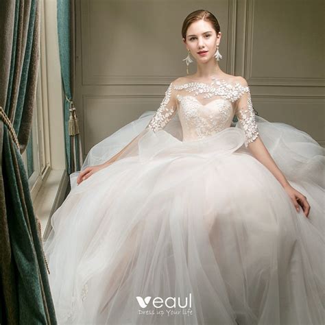 Der ultimative guide für eure hochzeitskleider. Edles Champagner Durchsichtige Brautkleider ...