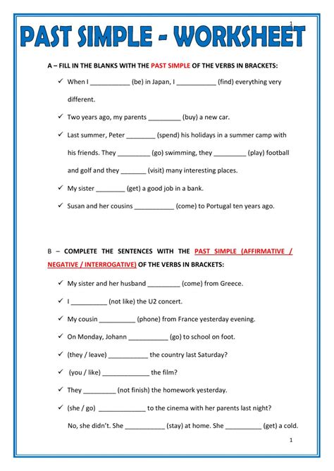 Preposition for dapat digunakan untuk menyatakan periode waktu kejadian. Actividad de Simple Past Tense para Grade 5