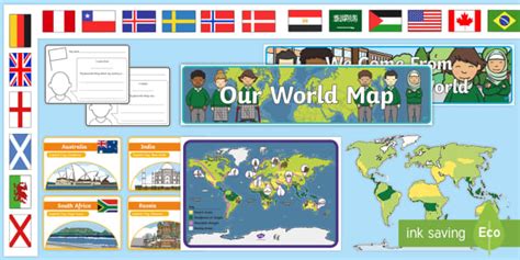 World Map Class Display Pack Teacher Made
