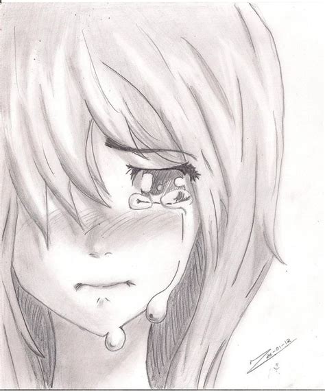 Sad Anime Girl Crying Amazing Drawing Drawing Skill