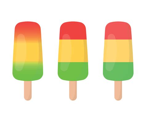 Cartoon Popsicle Ice Cream Stick Clipart Icon Fruits Vector Summer
