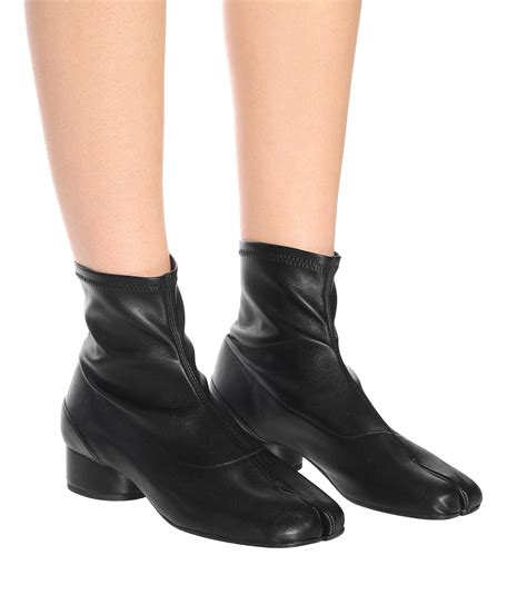 Maison margiela peep toe ankle boots brown leather size 39 curved heel booties. Maison Margiela Tabi Leather Ankle Boots in Black - Lyst