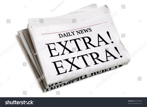 Newspaper Headline Extra Extra Isolated On White Background Stock Photo