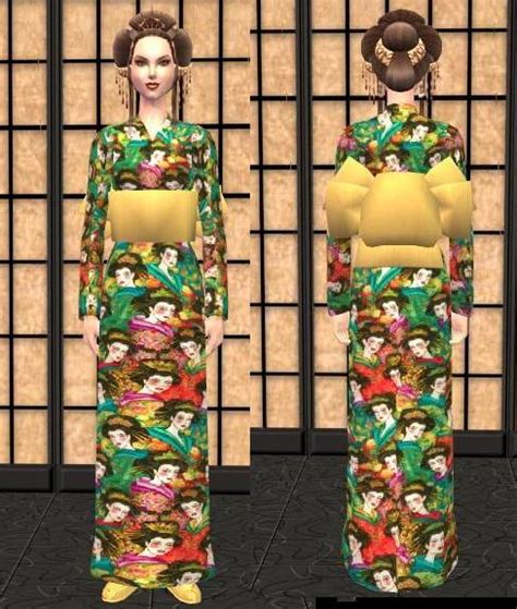 Mod The Sims Beautiful Lady Of The Geisha Adult Kimono