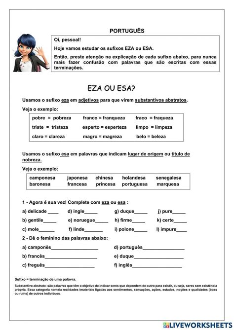 Atividades Com Esa E Eza 4o Ano