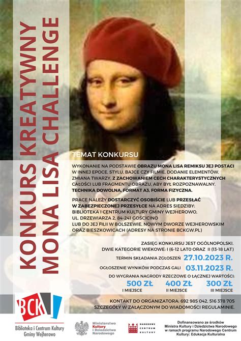 Konkurs Mona Lisa Bck Gminy Wejherowo