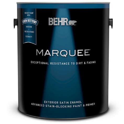 Behr Marquee 1 Gal Ultra Pure White Satin Enamel Exterior Paint And