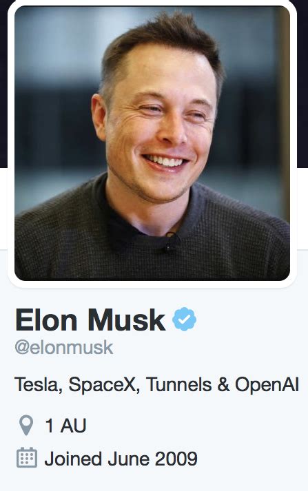 The future is so bright i have to wear shades!pic.twitter.com/4jsxsrjzl0. Whose picture is on Elon Musk's Twitter profile picture ...