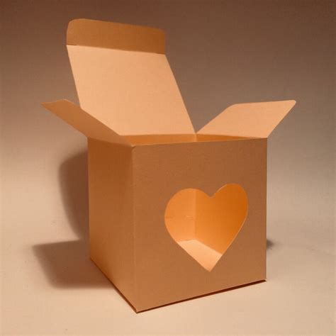 Heart Box Template Heart T Box Box With Window Love T Etsy