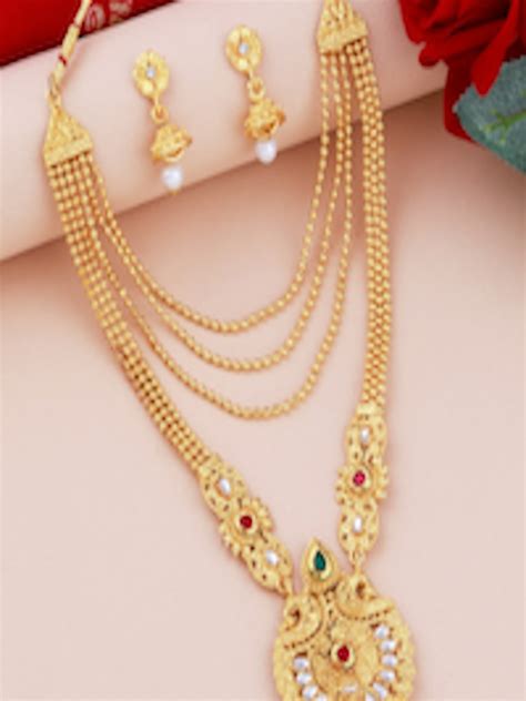Buy Efulgenz Gold Plated Red Layered Jewellery Set Jewellery Set
