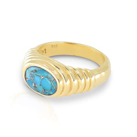 Iris Copper Turquoise Gold Ring Tonimay