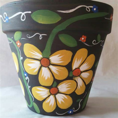 Brilliantexpressions Shared A New Photo On Etsy Painted Clay Pots
