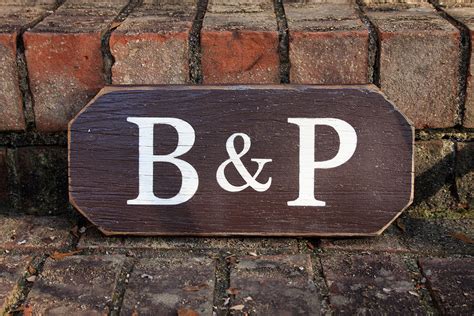 Two Initials Painted Wood Sign (A & B) | Signs by Andrea