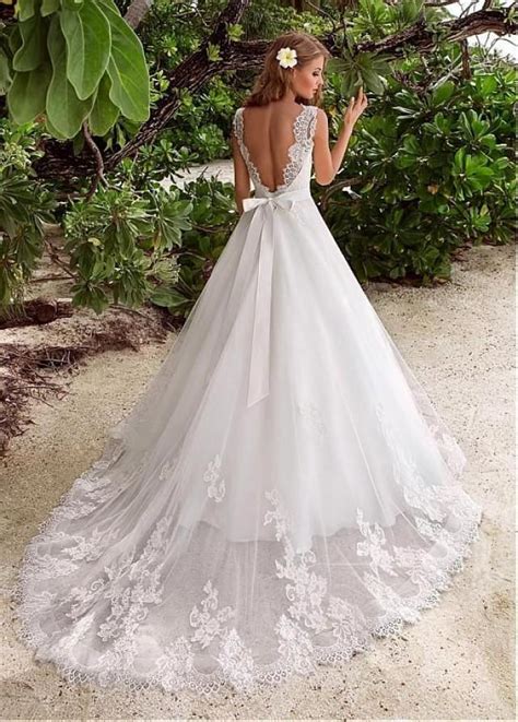 buy discount alluring lace and tulle jewel neckline a line wedding dresses with lace appliques at