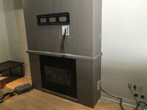 Tv Wall Mount Installation With Wire Concealment Over Fireplace