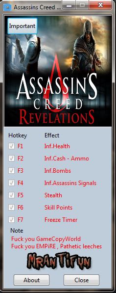 Mrantifun Games Trainers Assassins Creed Revelations V Trainer