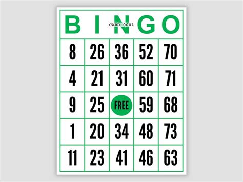 1000 Jumbo Bingo Cards Pdf Download 1 Per Page Instant Printable Fun