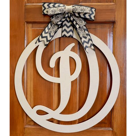 History of civil script and modern cyrillic type. 23" Script Circle Monogram Wooden Letter: D [AB2237 ...