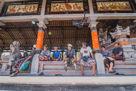 People In The Temple Of Ubud Bali Island Indonesia Editorial Stock